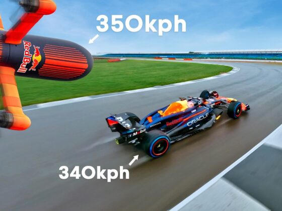 Featured Image for World's Fastest Camera Drone vs F1 Car: A Thrilling Showdown with Max Verstappen