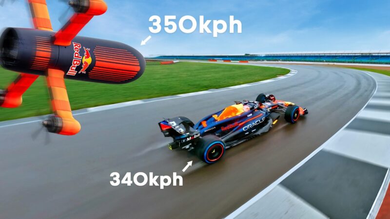 Featured Image for World's Fastest Camera Drone vs F1 Car: A Thrilling Showdown with Max Verstappen